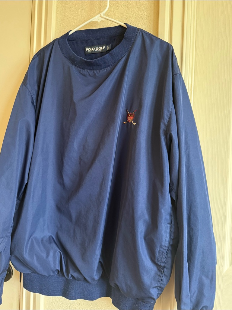 Vintage Polo Ralph Lauren Golf Blue Windbreaker Mens L